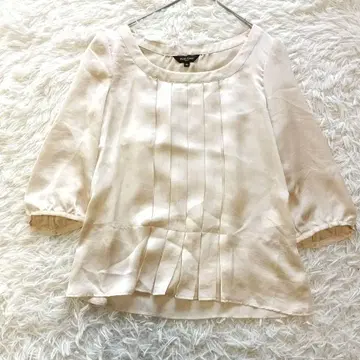 Deni-Luxe BEAMS 박스 플리츠 블라우스 38 일본제
