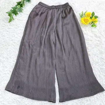 [ 7ID 컨셉 ] 플리츠 와이드 팬츠 허리밴딩 체형 커버 광택
