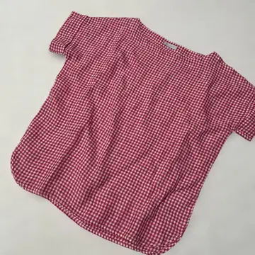 fog linen work 린넨 100% 풀오버 블라우스 깅엄