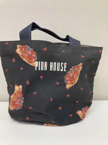 PINK HOUSE 후르츠 패턴 양동이형 블랙 bag
