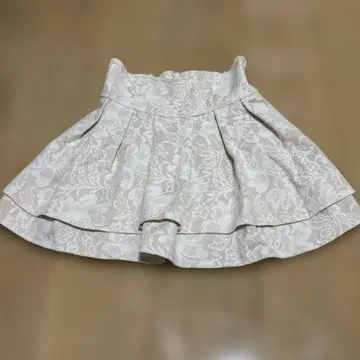 미셸 마카롱 슬림 레그 엘레강트 레이스 스커트 베이지 XS