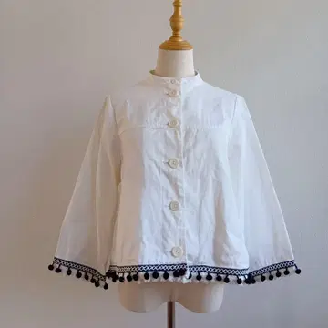 Do CLASSE 폼폼 자수 셔츠 면 린넨