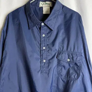 80년대 L.L.Bean 풀오버 나일론 셔츠 XL 다크 네이비
