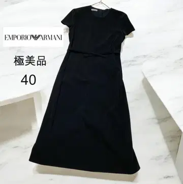 컨디션 최상 엠포리오 아르마니 ARMANI 반팔 롱 원피스 리본 M