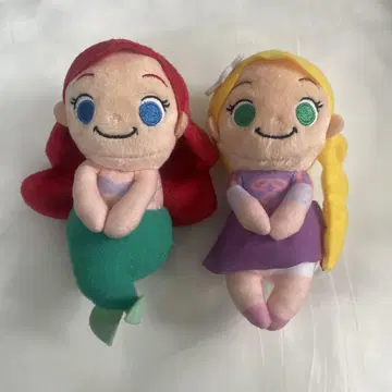아리엘과 라푼젤 쪼꼬리 봉제 인형 세트
