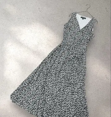랄프 로렌 캐시미어 롱 원피스 블랙 화이트