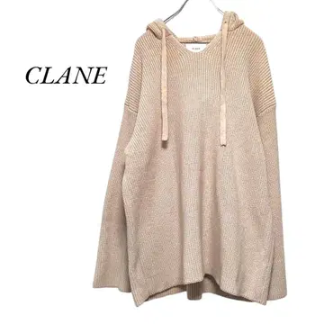 CLANE 와이드 후드 니트탑 베이지 클라네