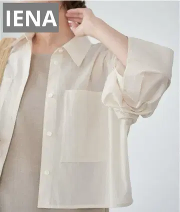IENA 린넨 믹스 크롭 셔츠 내추럴