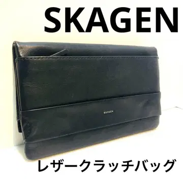 SKAGEN 스카겐 파우치 가죽 클러치백 블랙