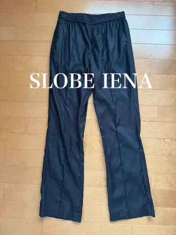 SLOBE IENA 린넨 핀턱 세미 플레어 팬츠