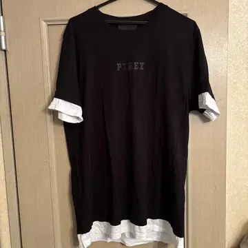 PYREX 로고 티셔츠 XL 블랙/화이트