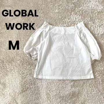 [글로벌 워크] 오프숄더 블라우스 스모크 (M) 7부 소매 귀여움