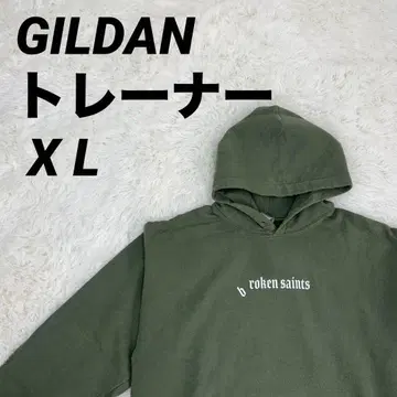 broken saints 후드 부착 후드티 올리브 그린 남녀 공용