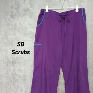 에스비 스크럽 워크 팬츠 라인 디자인 얇은 소재 허리밴딩 경량 S