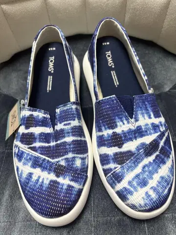 TOMS 슬립온 네이비 나염 타이다이