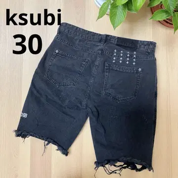 Ksubi 스비 데님 숏 팬츠 데미지 30인치 블랙