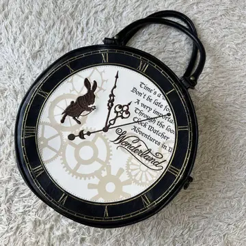 h.naoto 원더랜드 앨리스 핸드백 토트백 자수 시계
