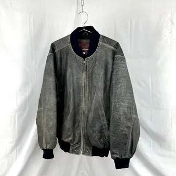 90s used fade leather blouson jacket y2k