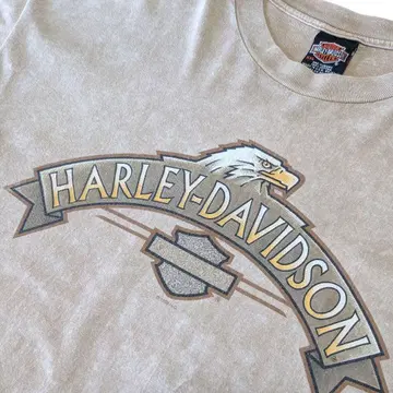 90s Harley Davidson USA XXL 크림색