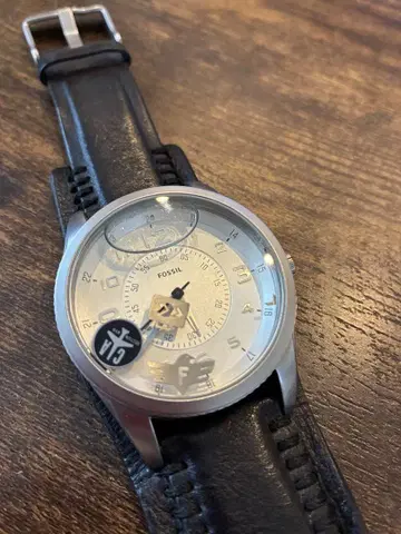 FOSSIL 아날로그 시계 실버/블랙 오일 시계 레어 인기