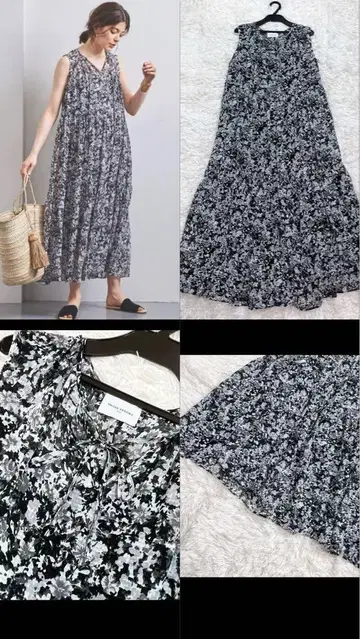 UNITED ARROWS 플라워 티어드 맥시 원피스