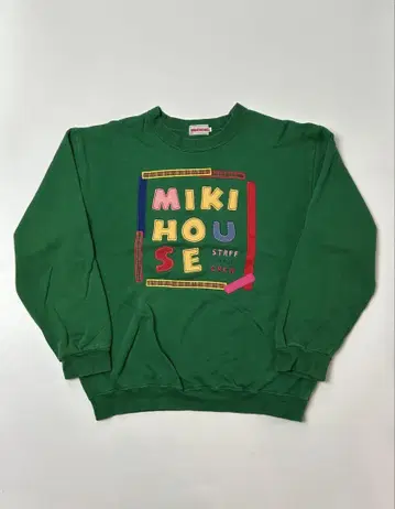 MIKI HOUSE 그린 트레이닝복 덧대기 로고 L 사이즈