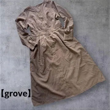 [ grove ] 베이지 긴팔 셔츠 원피스 L 사이즈