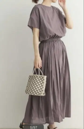 어반 리서치 도어즈 코튼 보일 개더 원피스