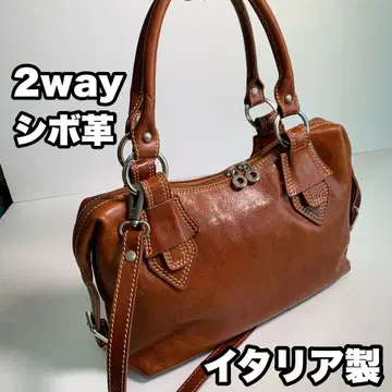 올 가죽 이탈리아제 숄더백 2way 시보 가죽 브라운