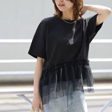 페플럼 튤 풀오버