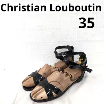250 Christian Louboutin 블랙 스트랩 샌들 35