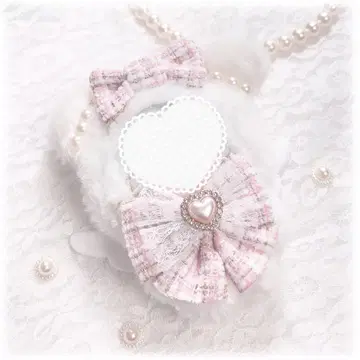 인형 의류 10cm~11cm 핑크 트위드 화이트