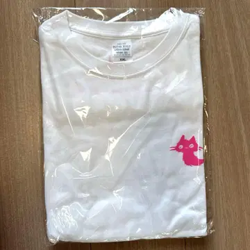 히토리 T셔츠 10-NEN-SAI 고양이 BIG-T 화이트