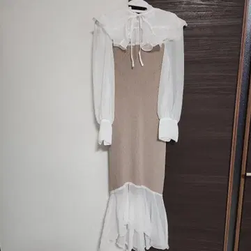 프레이 아이디 프릴 긴팔 롱 원피스