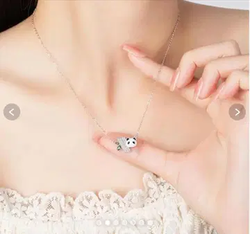 귀여운 여성용 팬더 목걸이 펜던트 액세서리 실버 925