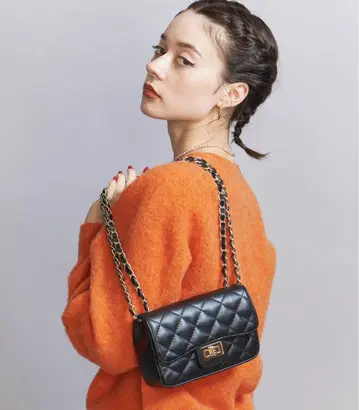 퀼팅 숄더백 블랙