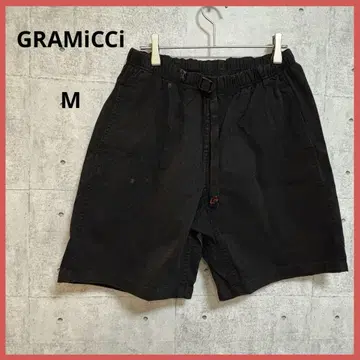 그라미치 미국제 면 100 [M] 블랙 하프 팬츠 데미지 있음