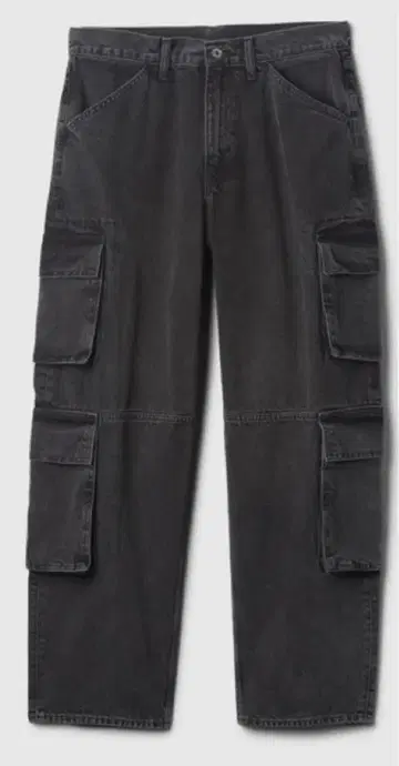 GAP 더블 카고 배기 데님 36W32L WASHED_BLACK