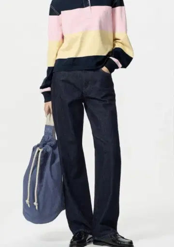 JWA 자수 다크 데님 스트레이트 데님 size 25
