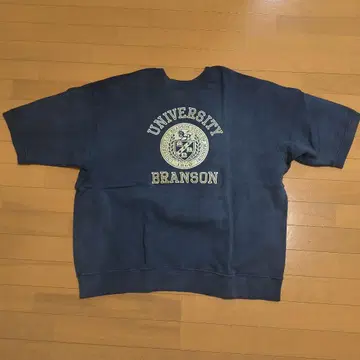 BEAMS 빔즈 XL 반팔 칼리지 맨투맨 빈티지 페이드 가공