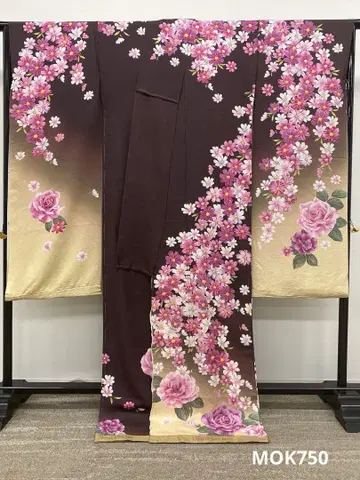 후리소데 가봉 무대 의상 은박 자수 코스모스 순견 미재단품 핫카케 포함