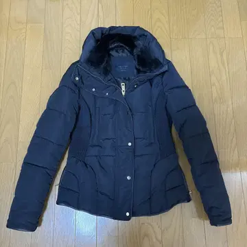 ZARA BASIC 후드 다운 자켓 블랙