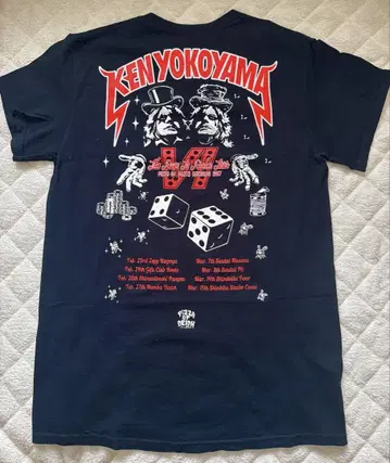 Ken Yokoyama 요코야마 켄 티셔츠 블랙 x 오렌지 S 사이즈