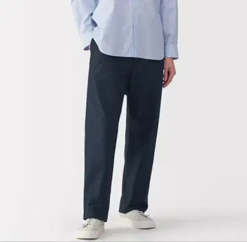 무인양품(MUJI Labo) 친츠 가공 코튼 와이드 팬츠