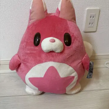 핑크 별 모양 봉제 인형 화이트 고양이