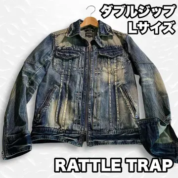 RATTLE TRAP 더블 지퍼 데님 자켓 L 사이즈