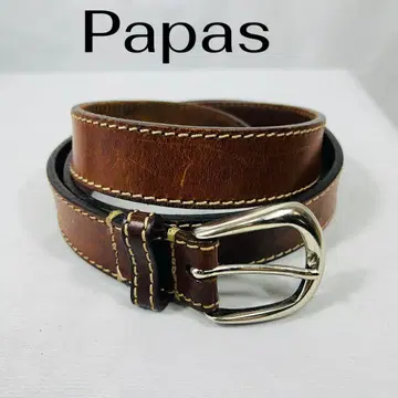 Papas 파파스 브라운 가죽 벨트