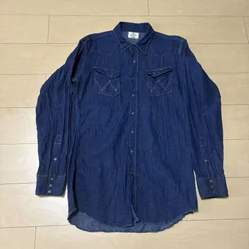 다크 네이비 Wrangler 랭글러 27MW 데님 셔츠 16-17 복각