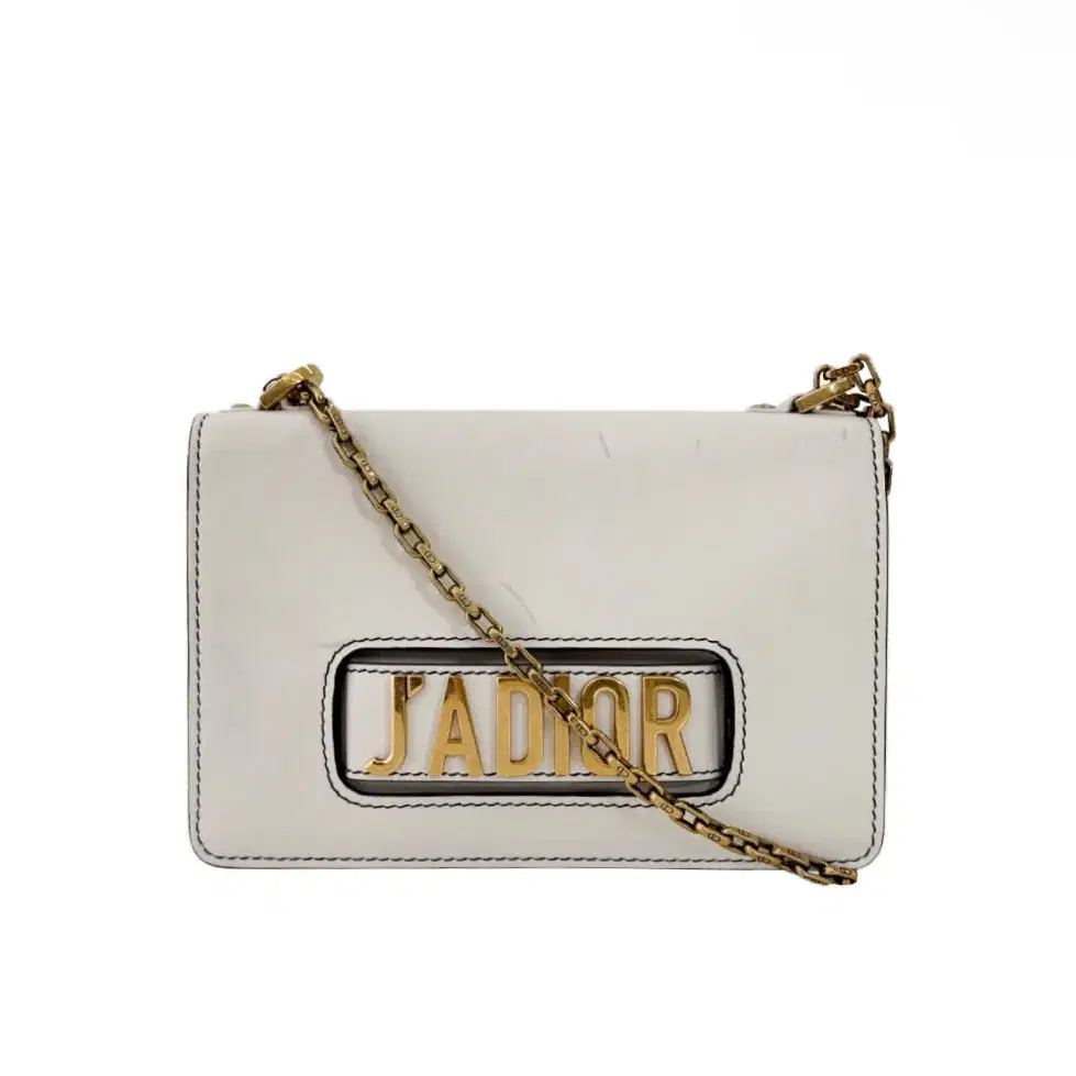 [OS] Dior Women's Leather J'Adior Flap Keum Hardware Chain Shoulder Bag Crossbody Bag White