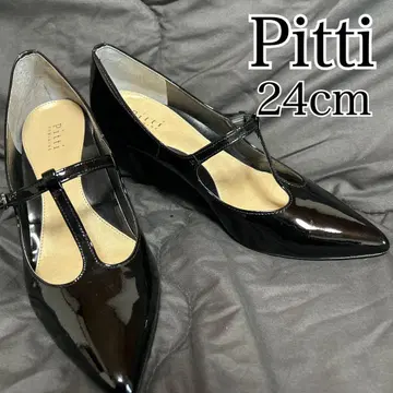 [ 새상품급 ] Pitti 블랙 스틸레토 펌프스 24cm 에나멜